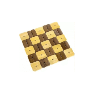 كوستر 3 قطع حجم كبير لون بني وخشبي حجم 16×16 سم