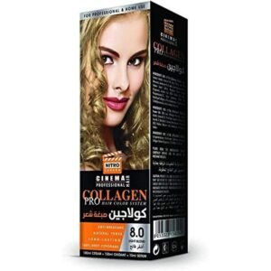 كولاجين صبغة شعر أشقر فاتح درجة 8.0 - COLLAGEN PRO HAIR COLOR SYSTEM