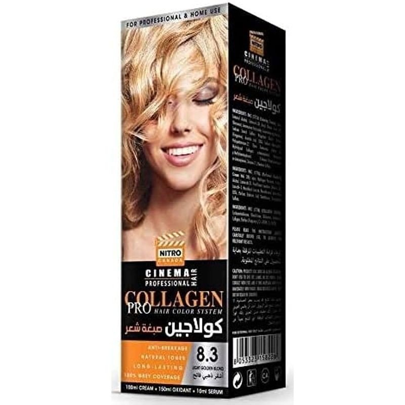 كولاجين صبغة شعر لون أشقر ذهبي فاتح درجة 8.3 - COLLAGEN PRO HAIR COLOR SYSTEM