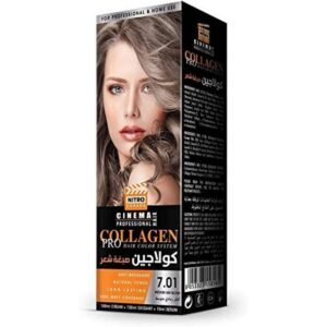 كولاجين صبغة شعر لون أشقر رمادي متوسط درجة 7.01 - COLLAGEN PRO HAIR COLOR SYSTEM