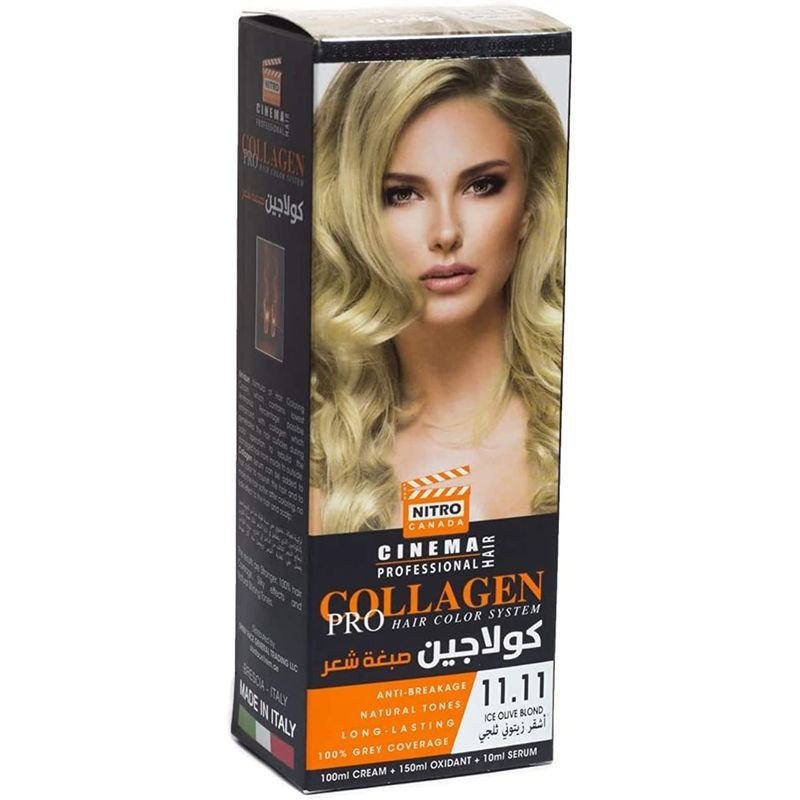 كولاجين صبغة شعر لون أشقر زيتوني ثلجي درجة 11.11 - COLLAGEN PRO HAIR COLOR SYSTEM