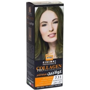كولاجين صبغة شعر لون أشقر زيتوني درجة 7.11 - COLLAGEN PRO HAIR COLOR SYSTEM