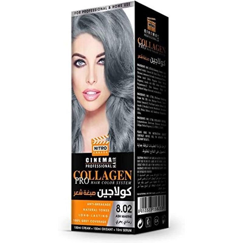 كولاجين صبغة شعر لون رمادي بحري درجة 8.02 - COLLAGEN PRO HAIR COLOR SYSTEM