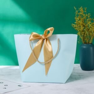 كيس كرتون للهدايا حجم 42×27×12 سم لون أزرق سماوي