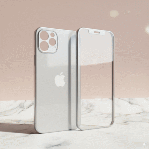 لزقة شاشة مع ظهر لايفون IP 12 Pro بحجم 6.1 بوصة - لون فضي