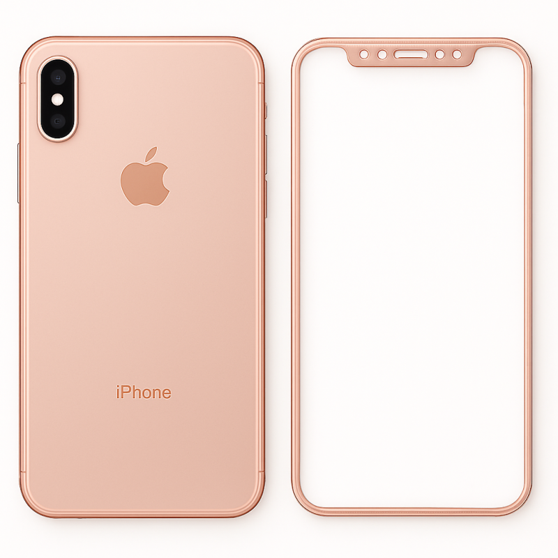 لزقة شاشة مع ظهر لايفون X/XS - لون Rose Gold