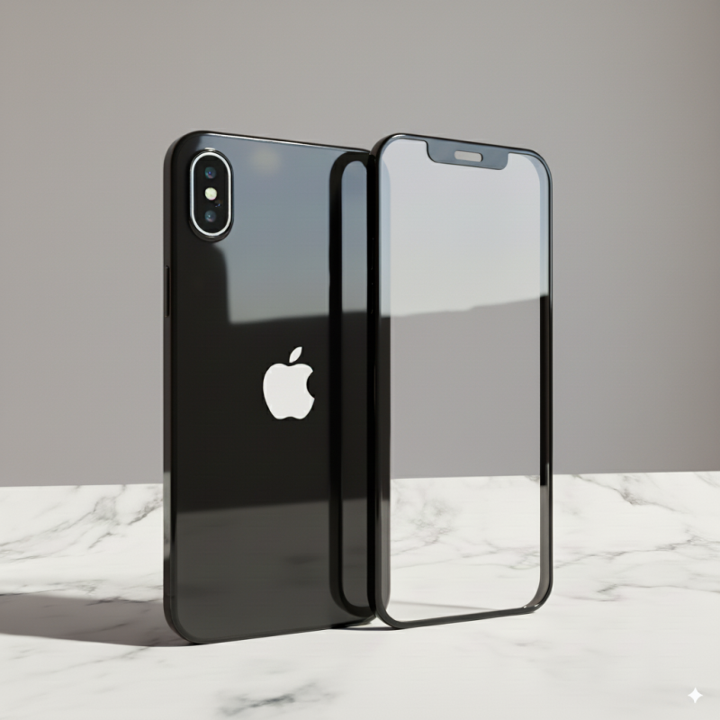 لزقة شاشة مع ظهر لايفون XR - لون أسود