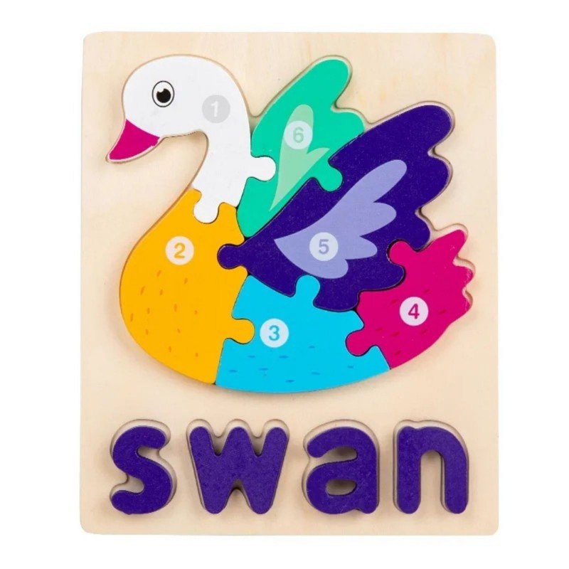 لعبة بزل حيوانات swan تعلمية