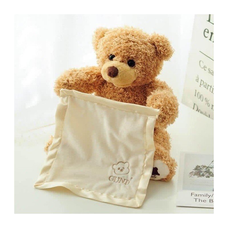 لعبة قماش الدبدوب الناطق مع منديل من PEEKABOO - Image 2