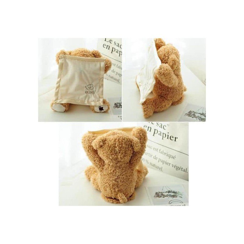 لعبة قماش الدبدوب الناطق مع منديل من PEEKABOO - Image 5