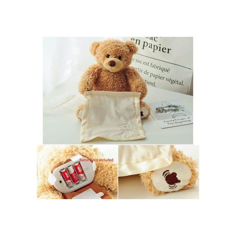 لعبة قماش الدبدوب الناطق مع منديل من PEEKABOO - Image 6