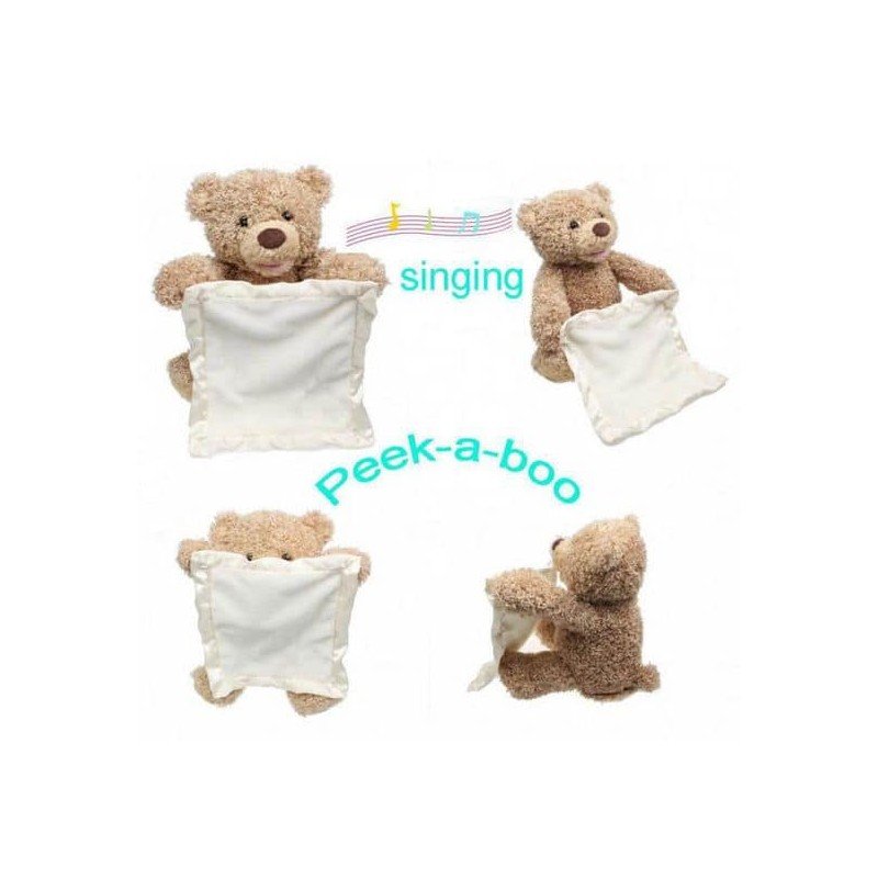 لعبة قماش الدبدوب الناطق مع منديل من PEEKABOO - Image 8