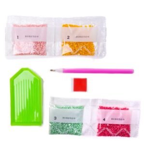 لوحة أطفال خرز مع برواز ورد قياس 23*17