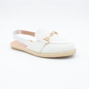 لوفر نسائي صيفي بخلفية مفتوحة لون ابيض