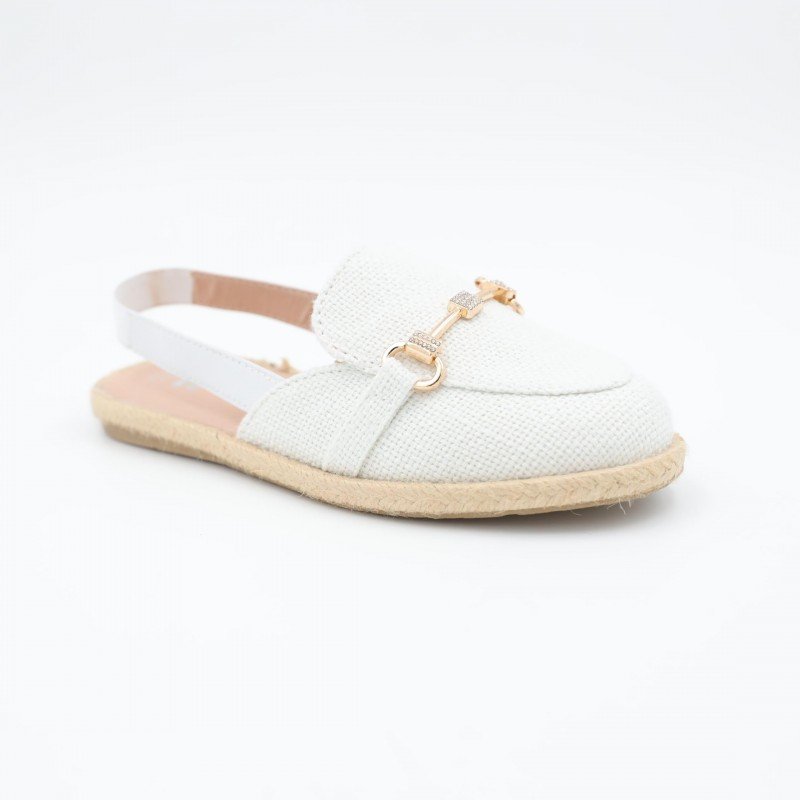 لوفر نسائي صيفي بخلفية مفتوحة لون ابيض