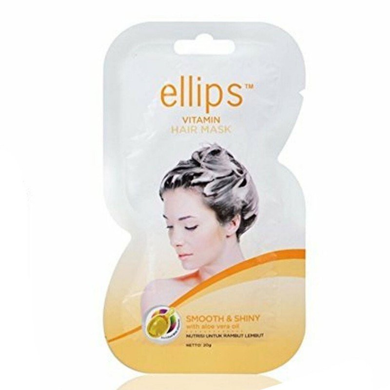 ماسك الشعر من ايلبس ناعم ولامع بخلاصة الأوليفيرا زيت الصبار 20 جرام- Ellips Vitamin Hair Mask 20g Smooth & Shiny with Aloe Vera oil