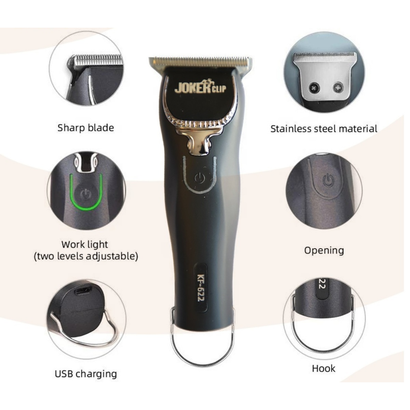 ماكنة حلاقة جوكر كليب تعمل بالشحن مع كفالة لمدة عام