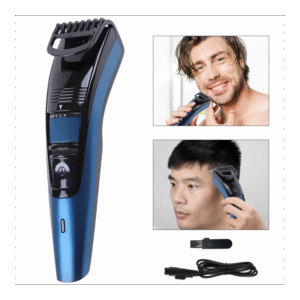 ماكينة حلاقة كهربائية Kemei احترافية للشعر واللحية للرجال ذات رأس واحد - مزودة بعدّاد للتحكم بمستوى ارتفاع الرأس لحلاقة مثالية دائما