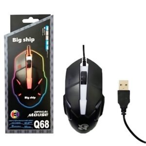 ماوس Q68 سلكي من Big ship لالعاب الكمبيوتر مع إضاءة ملونة