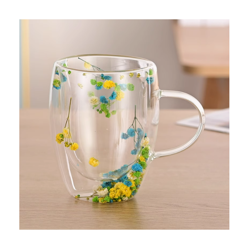 مج دبل كلاس ورد اصفر وأزرق