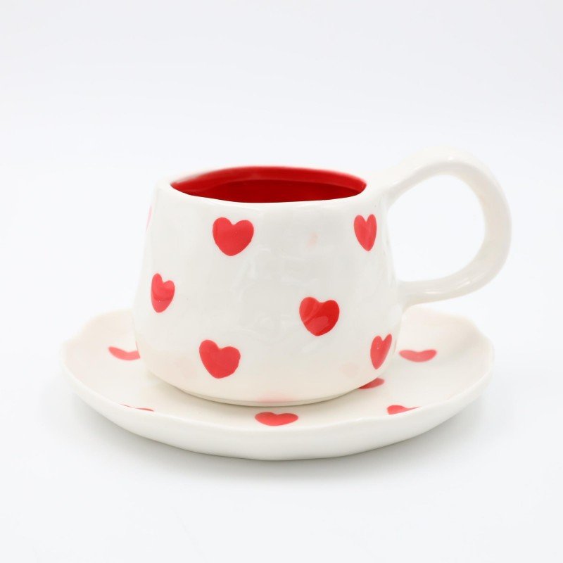 مج هاند ميد حجم كبير مع صحن