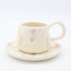 مج هاند ميد حجم كبير مع صحن