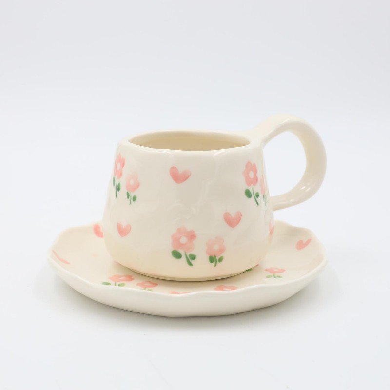 مج هاند ميد حجم كبير مع صحن