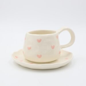 مج هاند ميد حجم كبير مع صحن