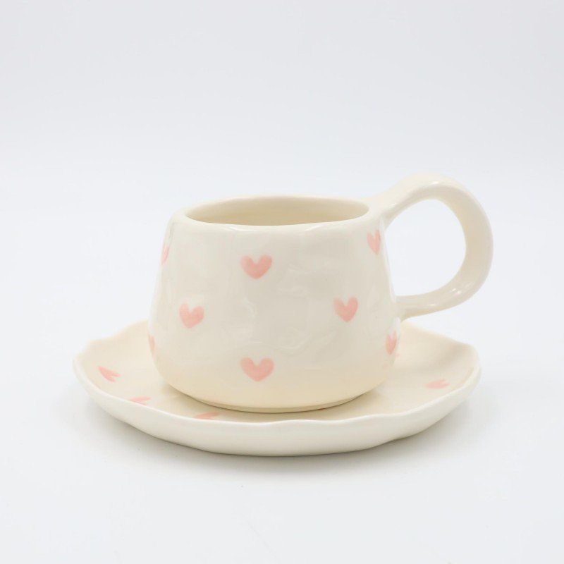 مج هاند ميد حجم كبير مع صحن