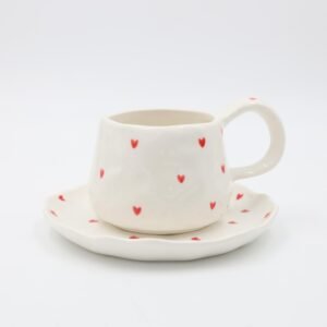 مج هاند ميد حجم كبير مع صحن