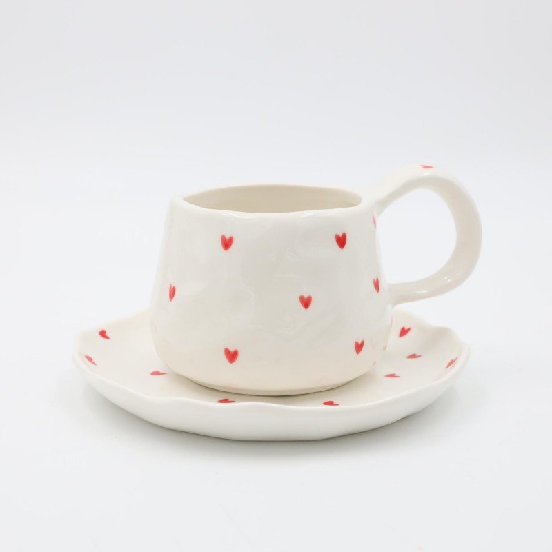 مج هاند ميد حجم كبير مع صحن