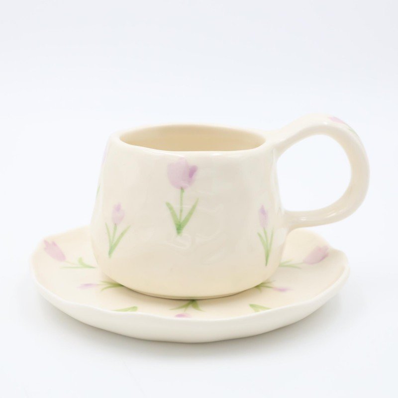 مج هاند ميد حجم كبير مع صحن