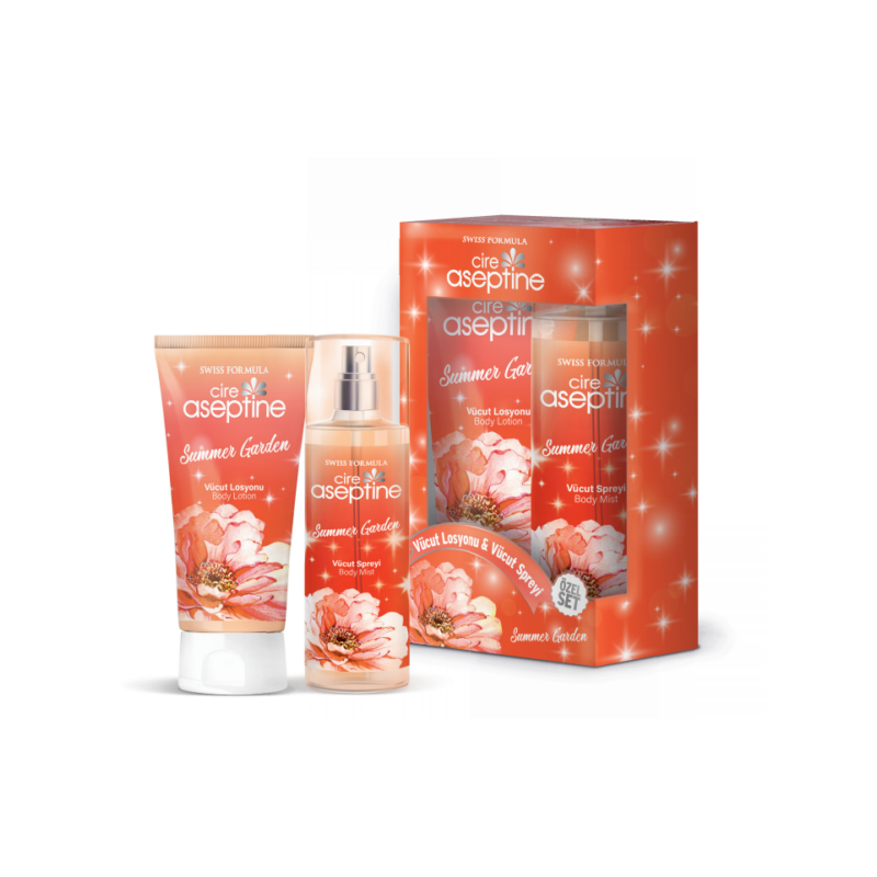 مجموعة لوشن الجسم + سبري الجسم – " " من مل × (Summer Garden Cire Aseptine (200 2))