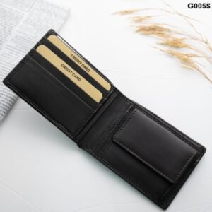 محفظة رجالية جلد لون أسود 11 * 9 سم