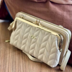 محفظة ستاتية - جزدان لون بيج