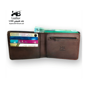 محفظة شبابيه جلد طبيعي لون بني