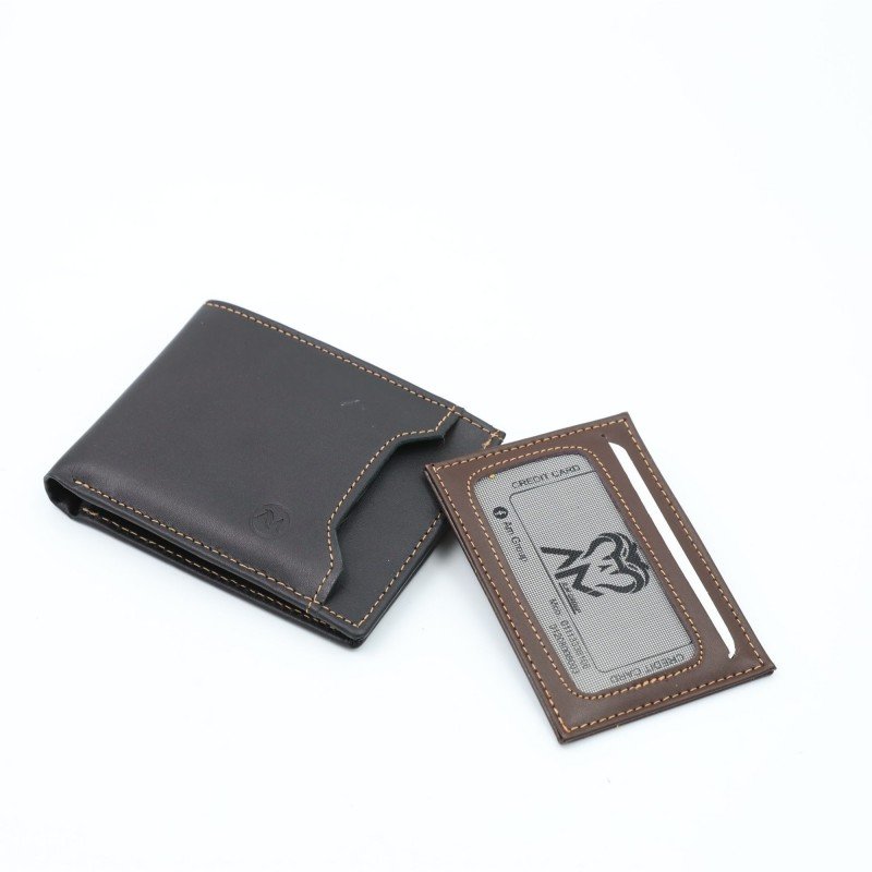 محفظة شخصية جلد للرجال لون أسود - Image 3