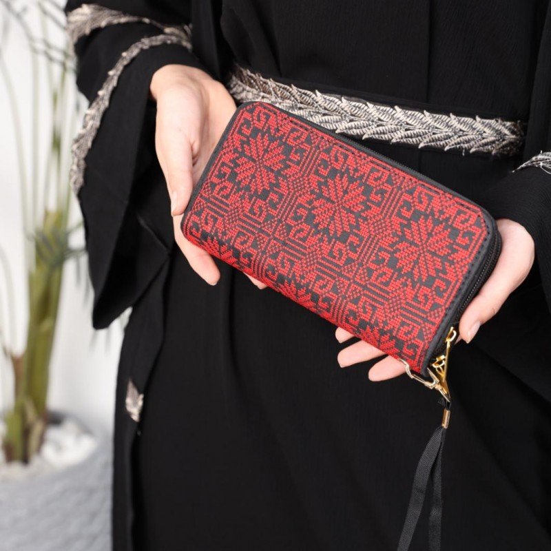 محفظة مطرز ستاتي سحاب - Image 2