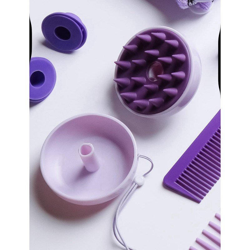 مدلك فروة الرأس مع غطاي لون ليلكي