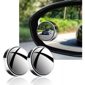 مرآة رؤية خلفية دائرية صغيرة للسيارة عدد 2 ، عالية الوضوح - زاوية واسعة وسطح محدب