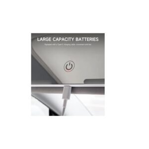 مراة مراية مكياج لمس مع إضاءة LED ذات 3 مستويات إضاءة وتعمل بالشحن تثبت على شمسية السيارة حاجب الشمس 5 فولت لون أسود