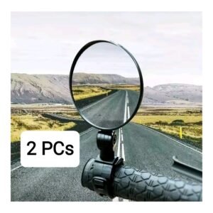 مراية مراة صغيرة للدراجات الهوائية والكهربائية شكل دائري قابلة للضبط قابلة للدوران 360 درجة وذات جودة جيدة حجم صغير عدد 2