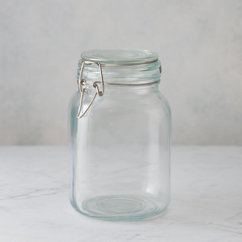 مرتبان زجاج غطاء كبس 2 لتر