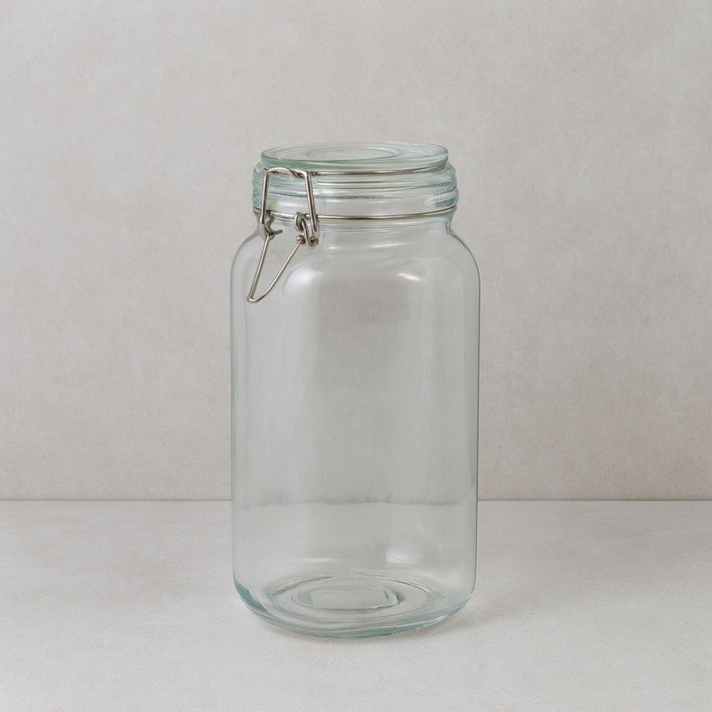 مرتبان زجاج غطاء كبس 3 لتر