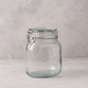 مرتبان زجاج غطاء كبس حجم 0.5 لتر
