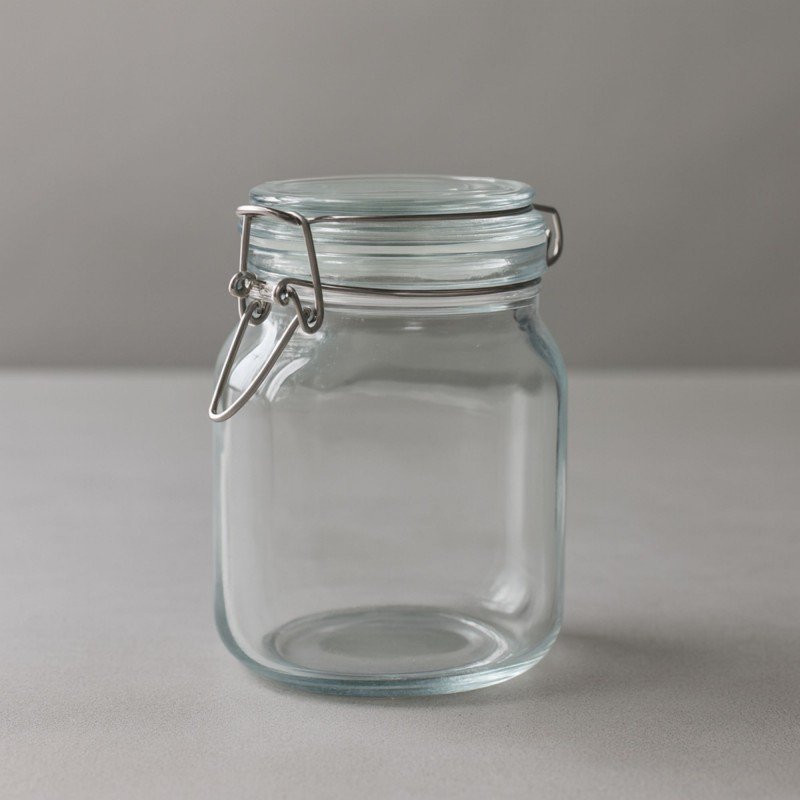 مرتبان زجاج غطاء كبس حجم 1 لتر