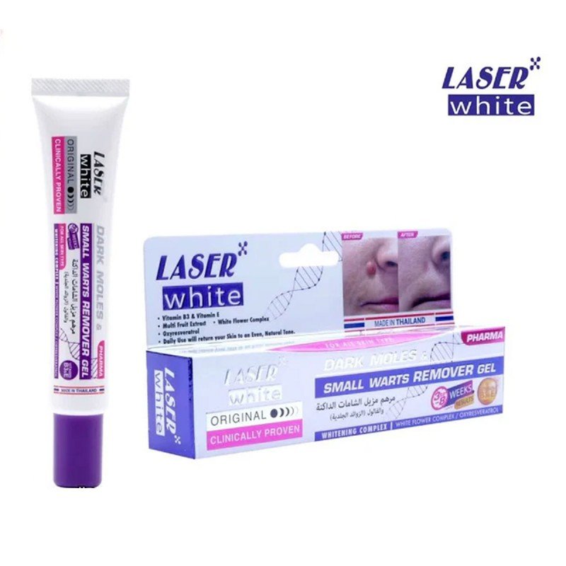مرهم مزيل الشامات الداكنة والفالول حجم 30 غم - Dark Moles Small Warts Remover Gel by Laser White