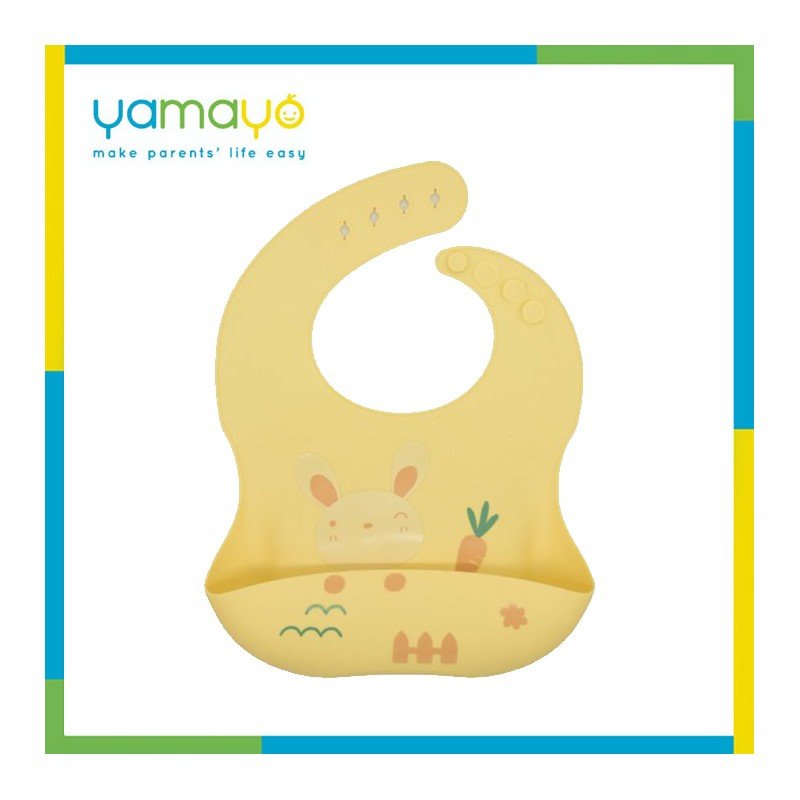 مريلة أطفال سيليكون أرنب لون أصفر من يامايو