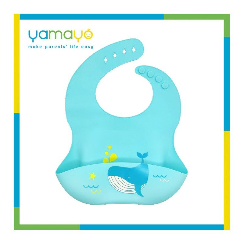 مريلة أطفال سيليكون حوت لون أزرق من يامايو