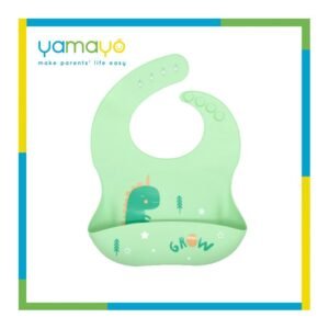 مريلة أطفال سيليكون ديناصور لون أخضر من يامايو